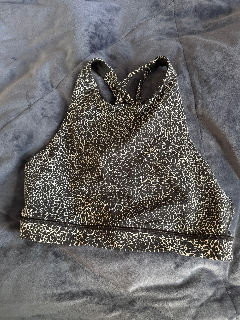 lululemon athletica Black and Cream High-Neck Sports Bra